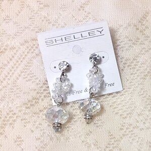 NEW Handcrafted Clear Round Beads Drop Earrings Women Fashion Jewelry Gifts